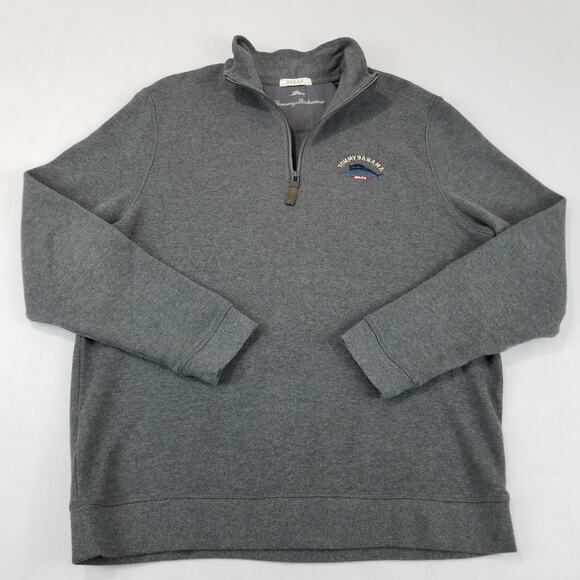 Tommy Bahama Other - Tommy Bahama Relax Sweater Men’s Large Gray 1/4 Zip Pullover TR214295 Marlin